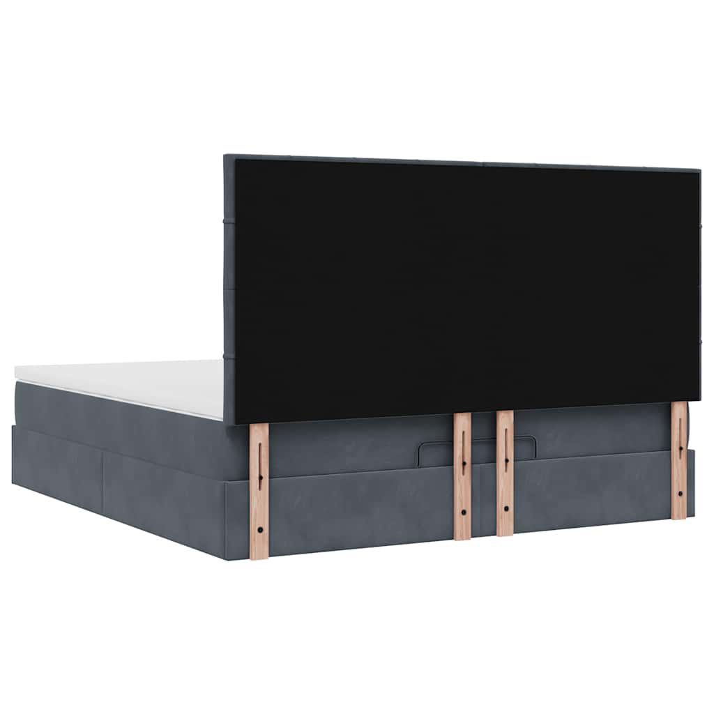 Estrutura cama otomana colchões 180x200 cm cinzento escuro