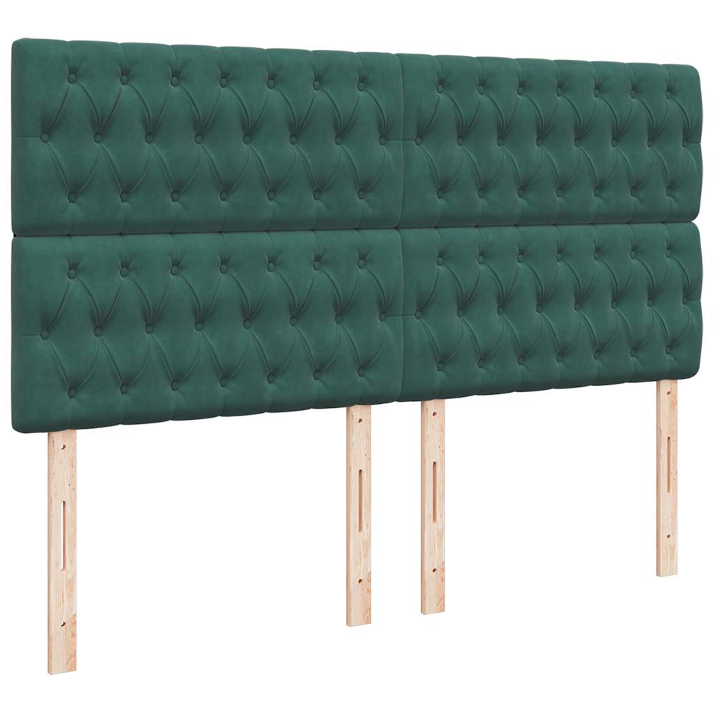 Estrutura de cama otomana com colchão verde escuro veludo