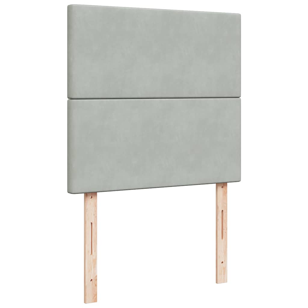 Estrutura cama otomana colchões 200x200cm veludo cinzento claro