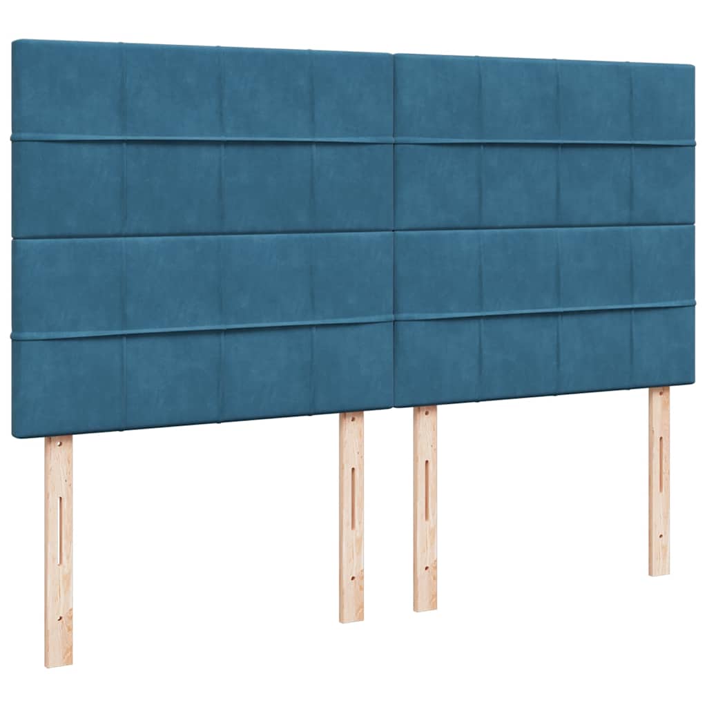 Estrutura cama otomana colchões 180x200 cm veludo azul escuro