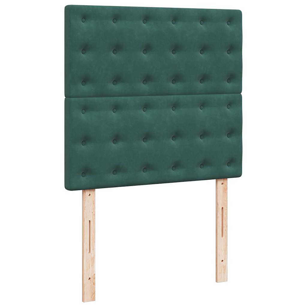 Estrutura de cama otomana com colchão verde escuro veludo