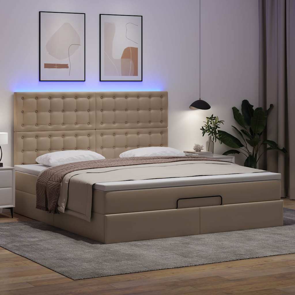 Estrutura de cama otomana com colchão cappucino 160x200 cm
