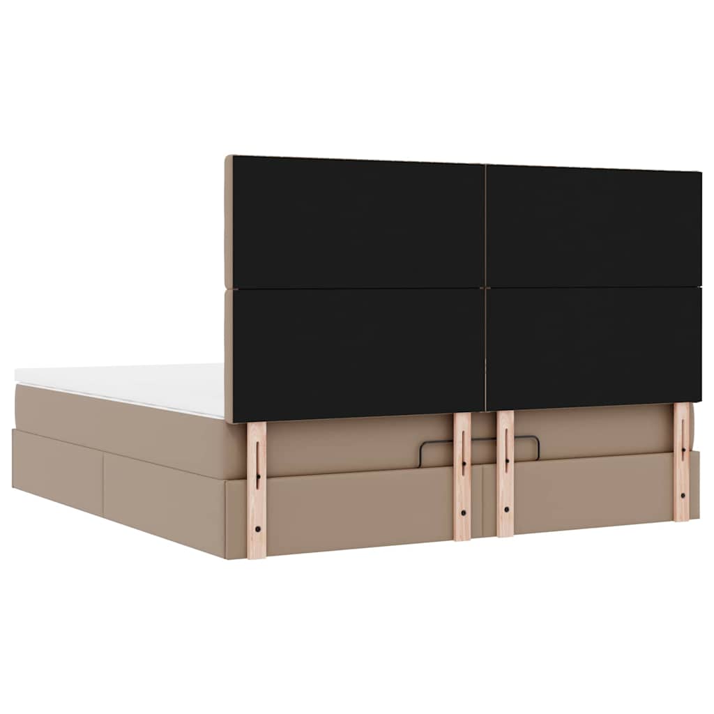 Estrutura de cama otomana com colchão cappucino 160x200 cm