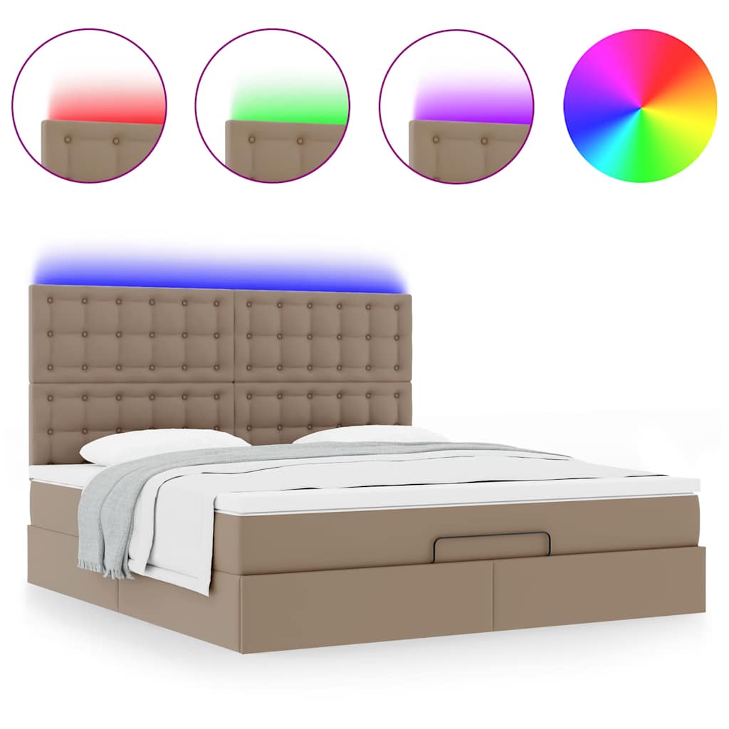 Estrutura de cama otomana com colchão cappucino 160x200 cm