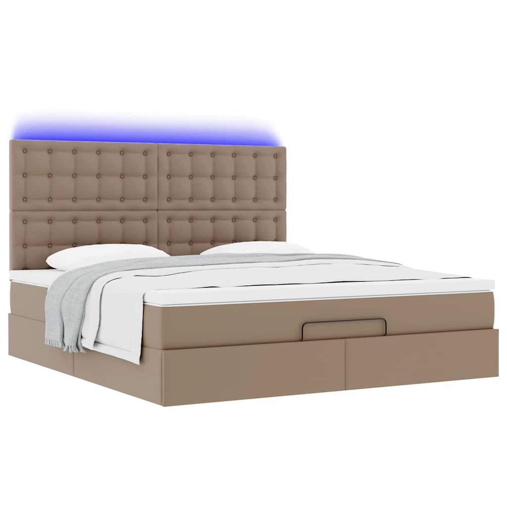 Estrutura de cama otomana com colchão cappucino 160x200 cm