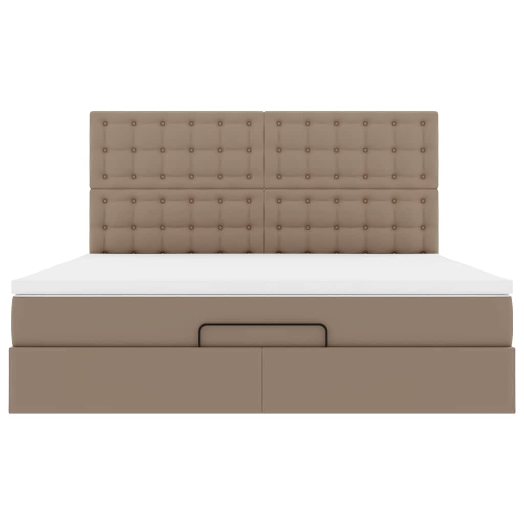 Estrutura de cama otomana com colchão cappucino 160x200 cm