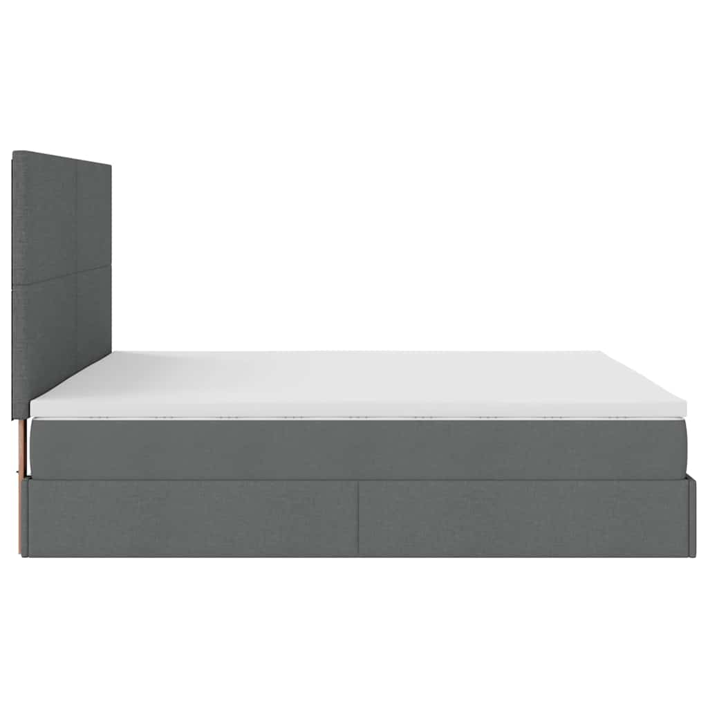 Estrutura de cama otomana com colchão 180x200cm cinzento escuro