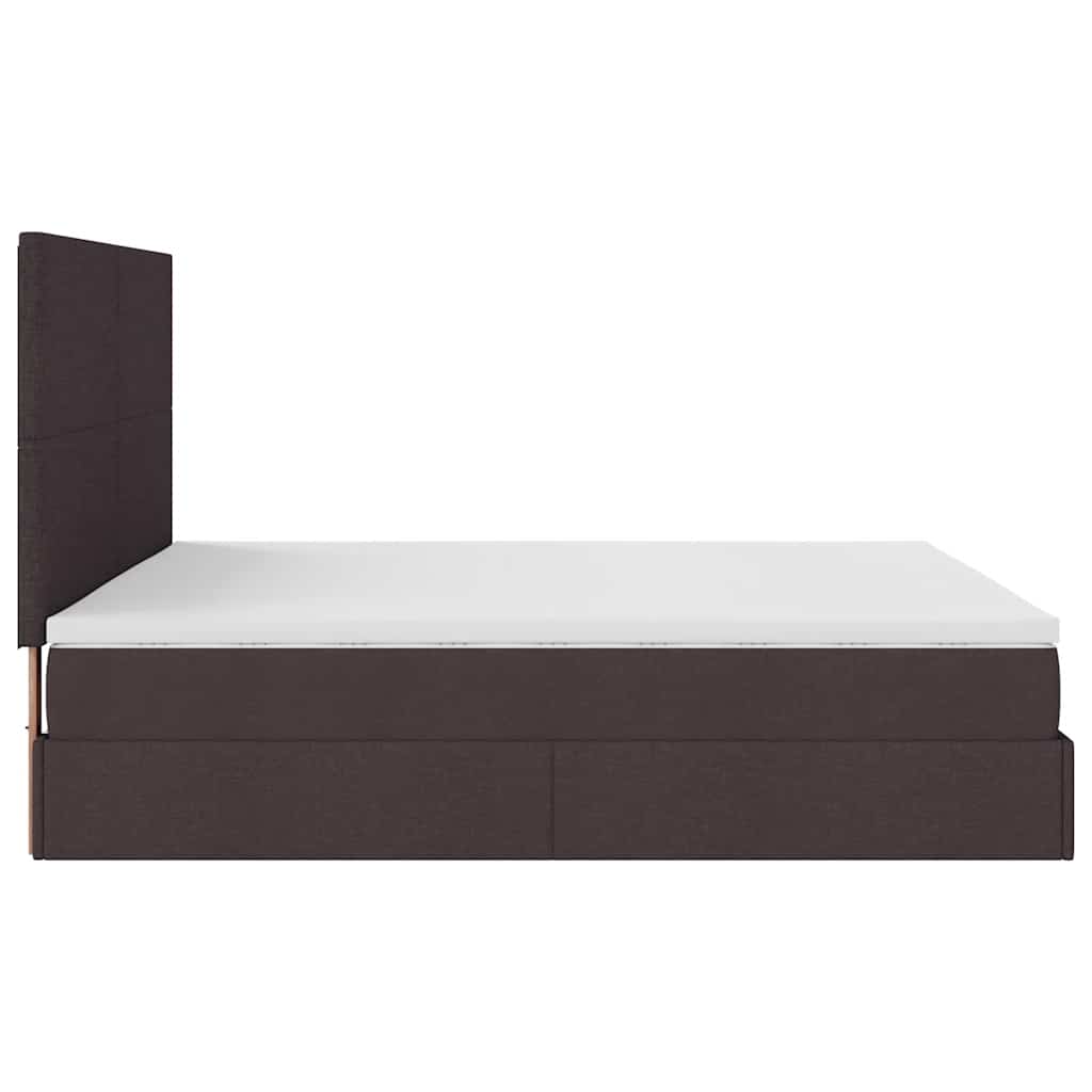 Estrutura de cama otomana com colchão 180x200cm castanho escuro