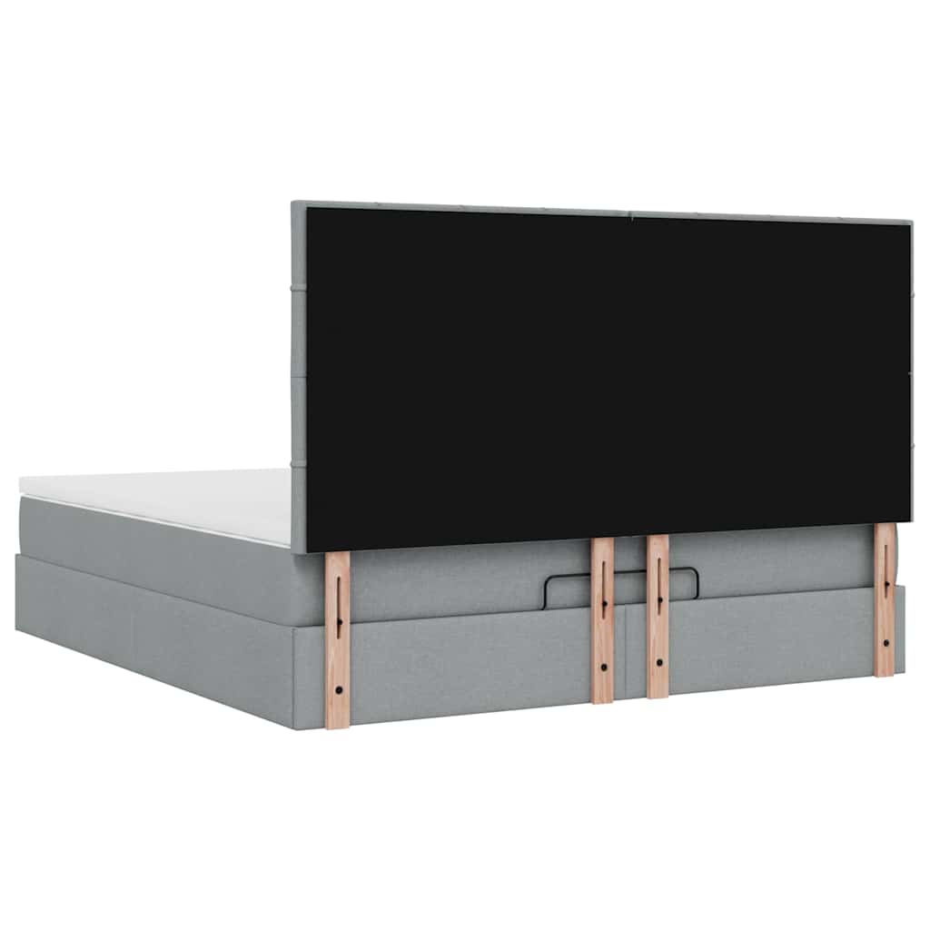 Estrutura de cama otomana com colchão 180x200 cm cinzento claro