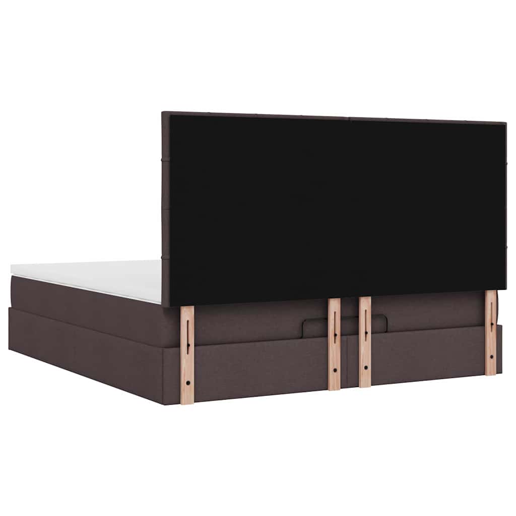Estrutura de cama otomana com colchão 180x200cm castanho escuro