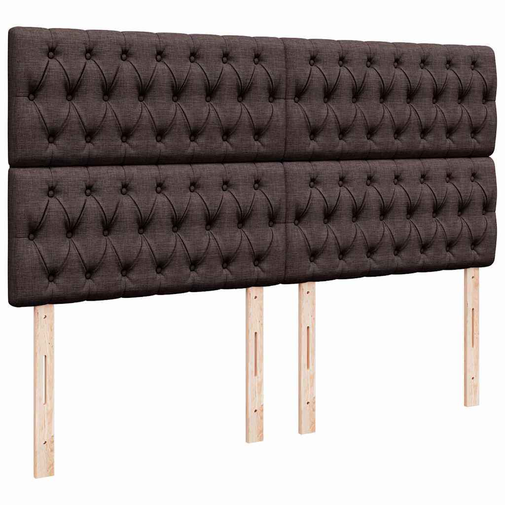 Estrutura de cama otomana com colchão tecido castanho escuro