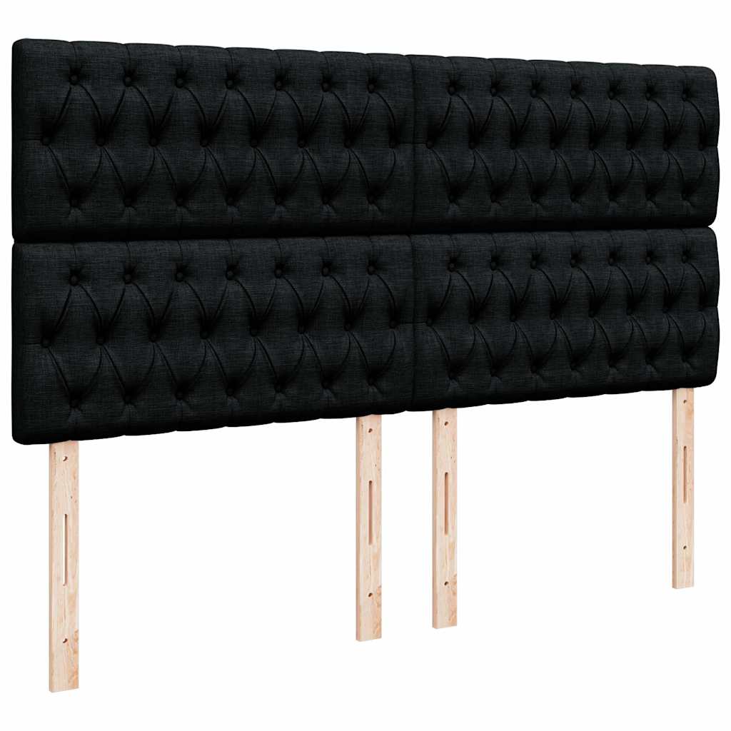 Estrutura de cama otomana com colchão 180x200 cm tecido preto
