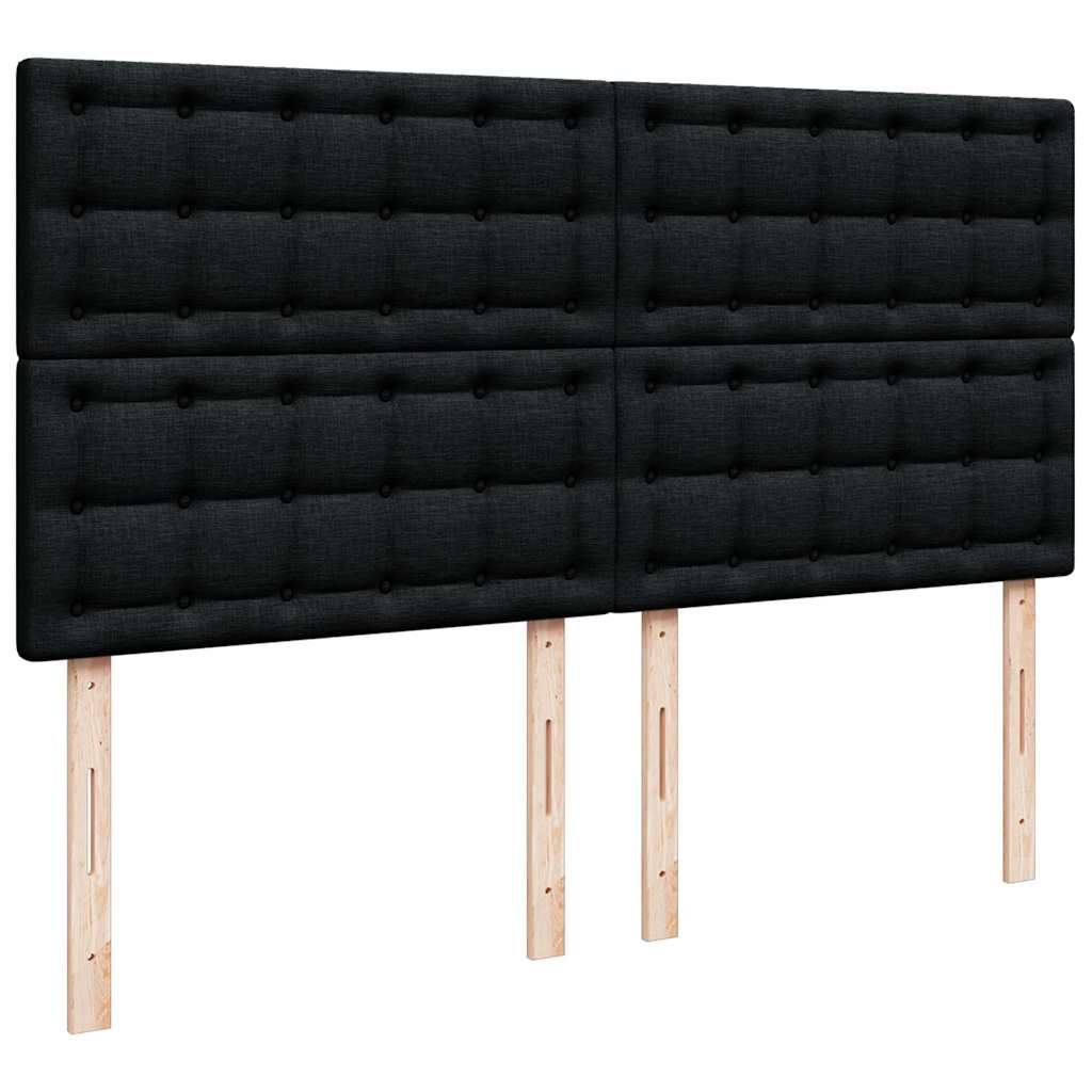 Estrutura de cama otomana com colchão 180x200 cm tecido preto