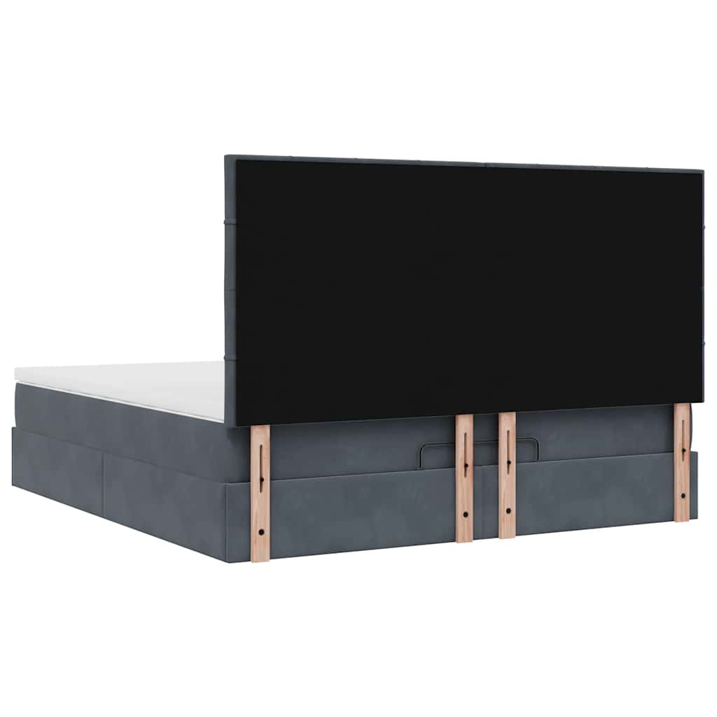 Estrutura cama otomana colchões 180x200 cm cinzento escuro