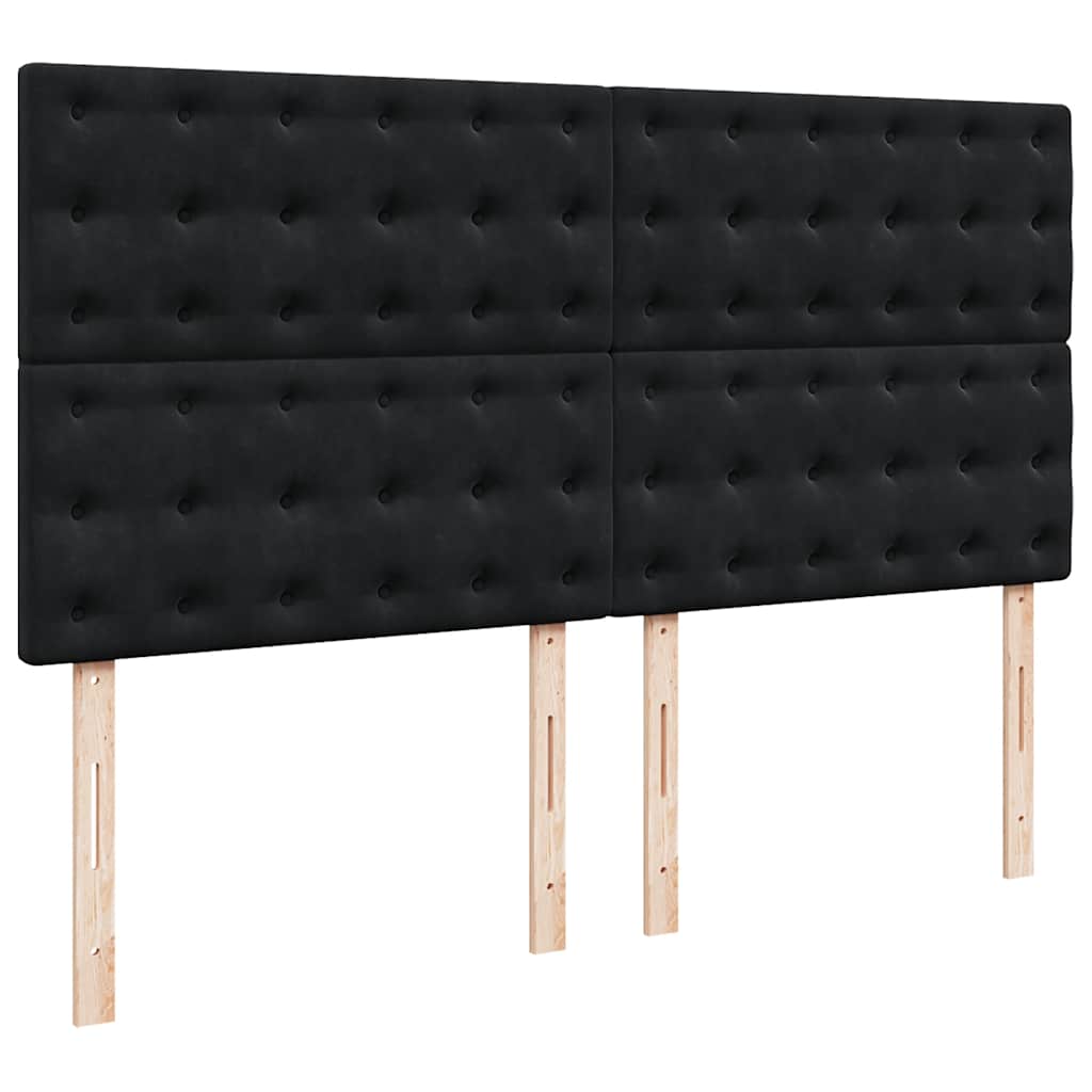 Estrutura de cama otomana com colchões 180x200cm veludo preto