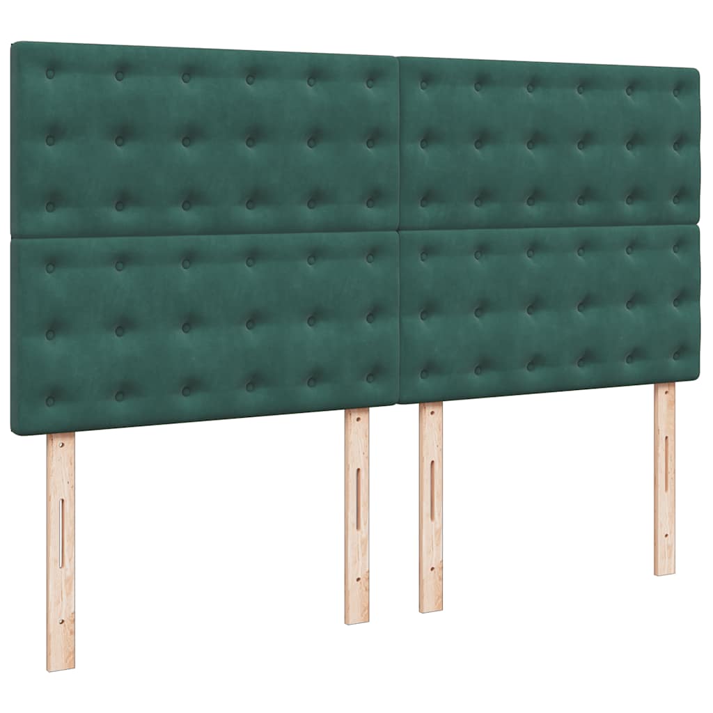 Estrutura de cama otomana com colchão verde escuro veludo
