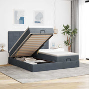 Estrutura cama otomana colchões 180x200 cm cinzento escuro