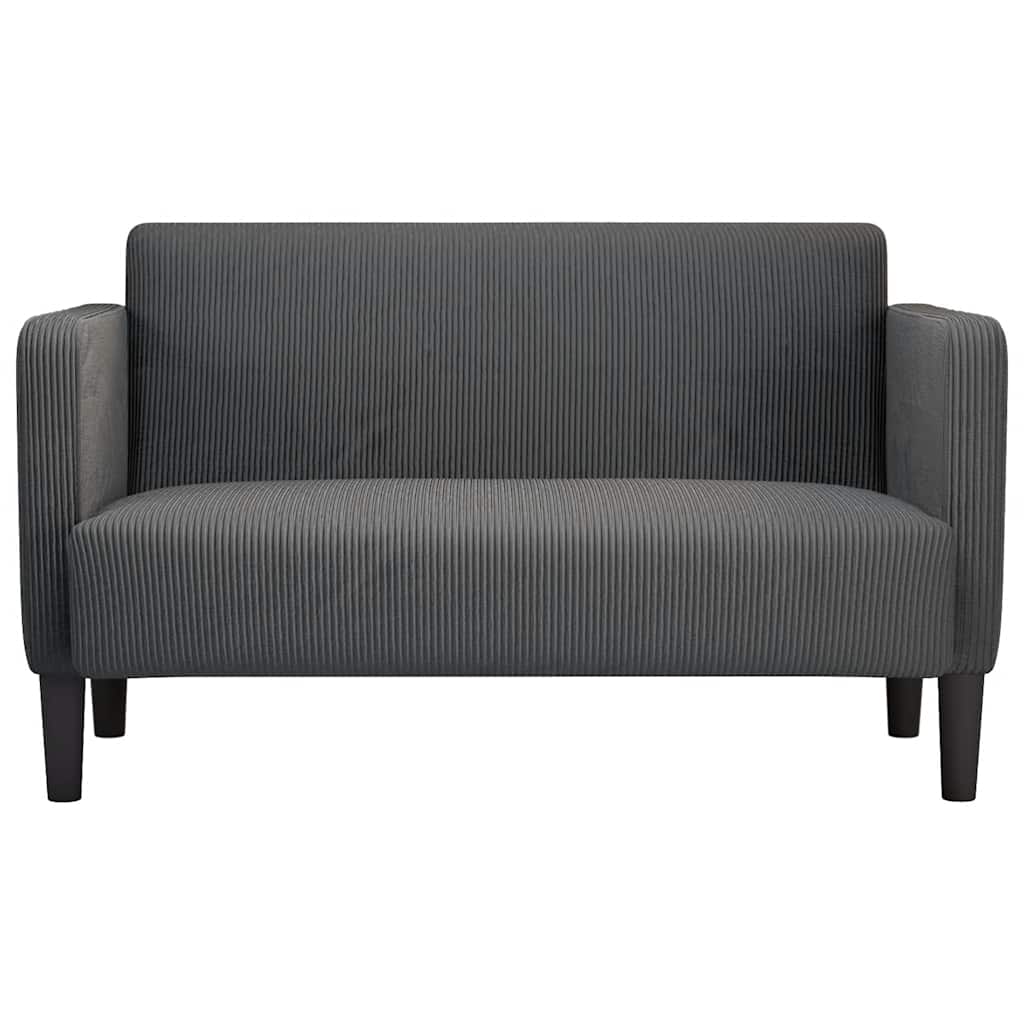 Sofá-luvas 109 cm tecido corduroy cinzento-escuro