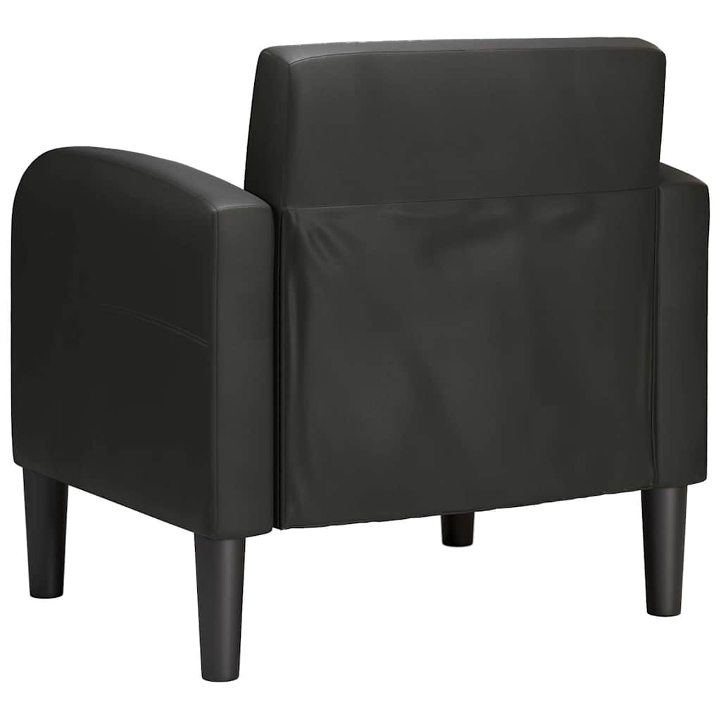 Poltrona com apoios de braços 54 cm couro artificial preto