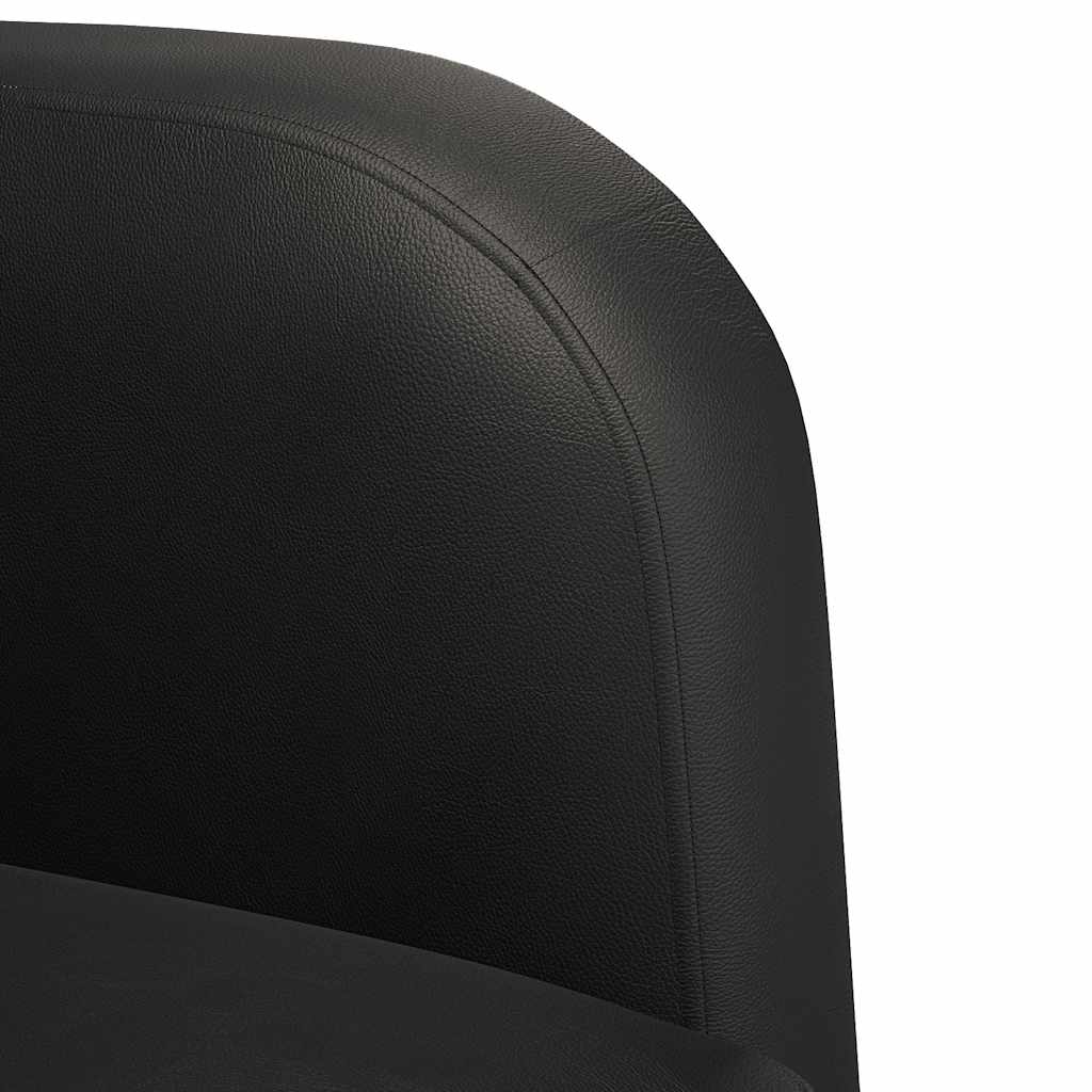 Poltrona com apoios de braços 54 cm couro artificial preto