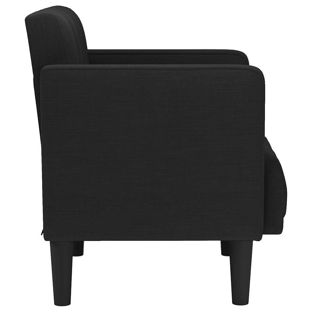 Poltrona com apoio de braços 53 cm tecido preto