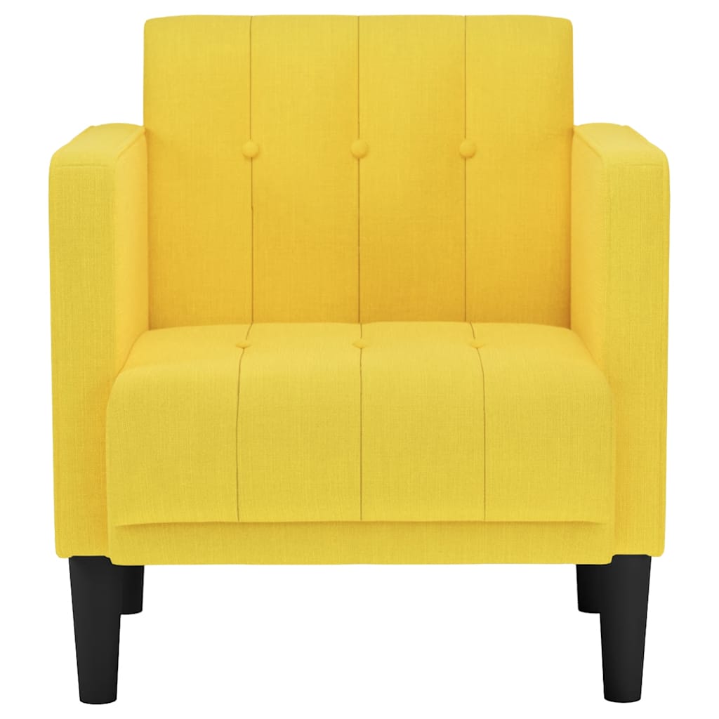 Poltrona com apoio de braços 53 cm tecido amarelo-claro