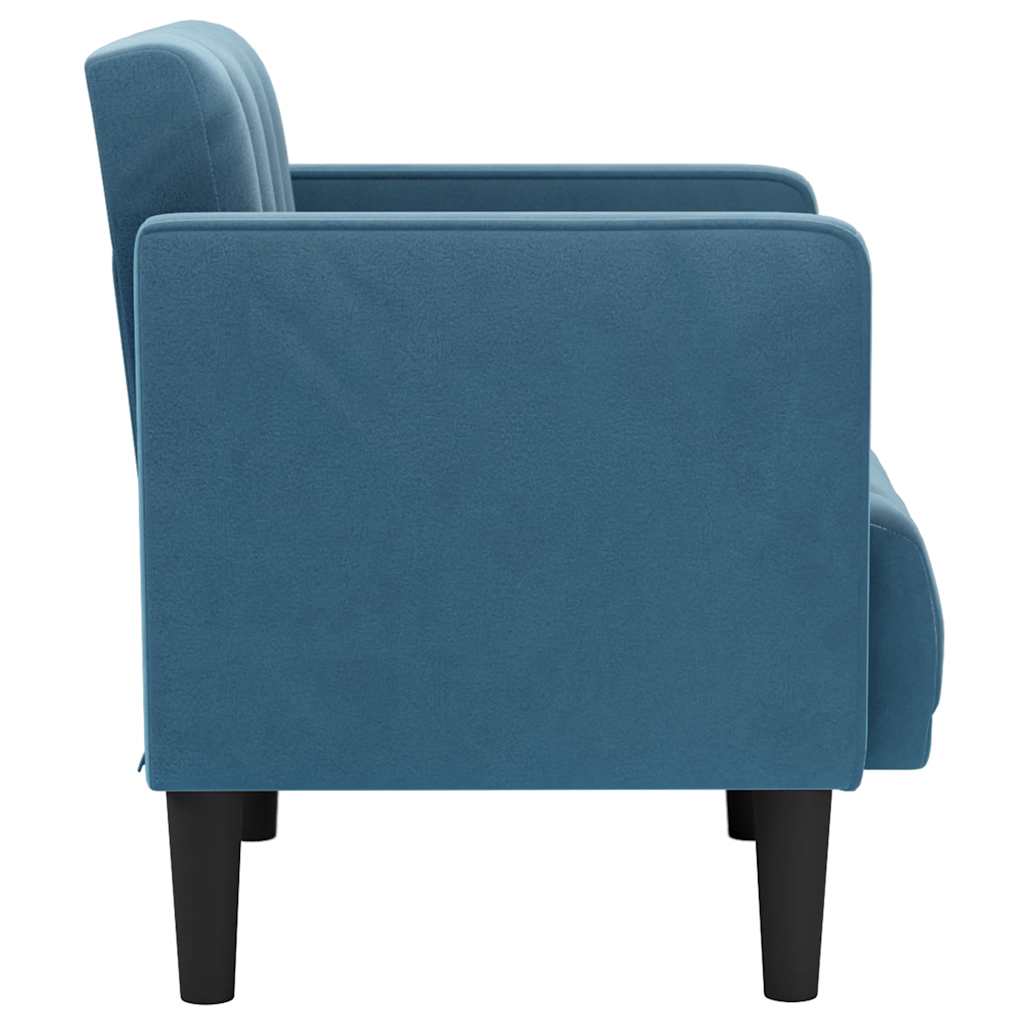 Poltrona com apoio de braços 53 cm veludo azul