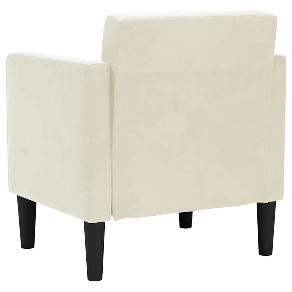 Poltrona com apoio de braços 53 cm veludo creme