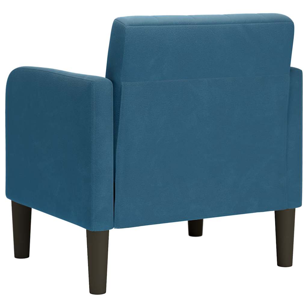 Poltrona com apoio de braços 54 cm veludo azul