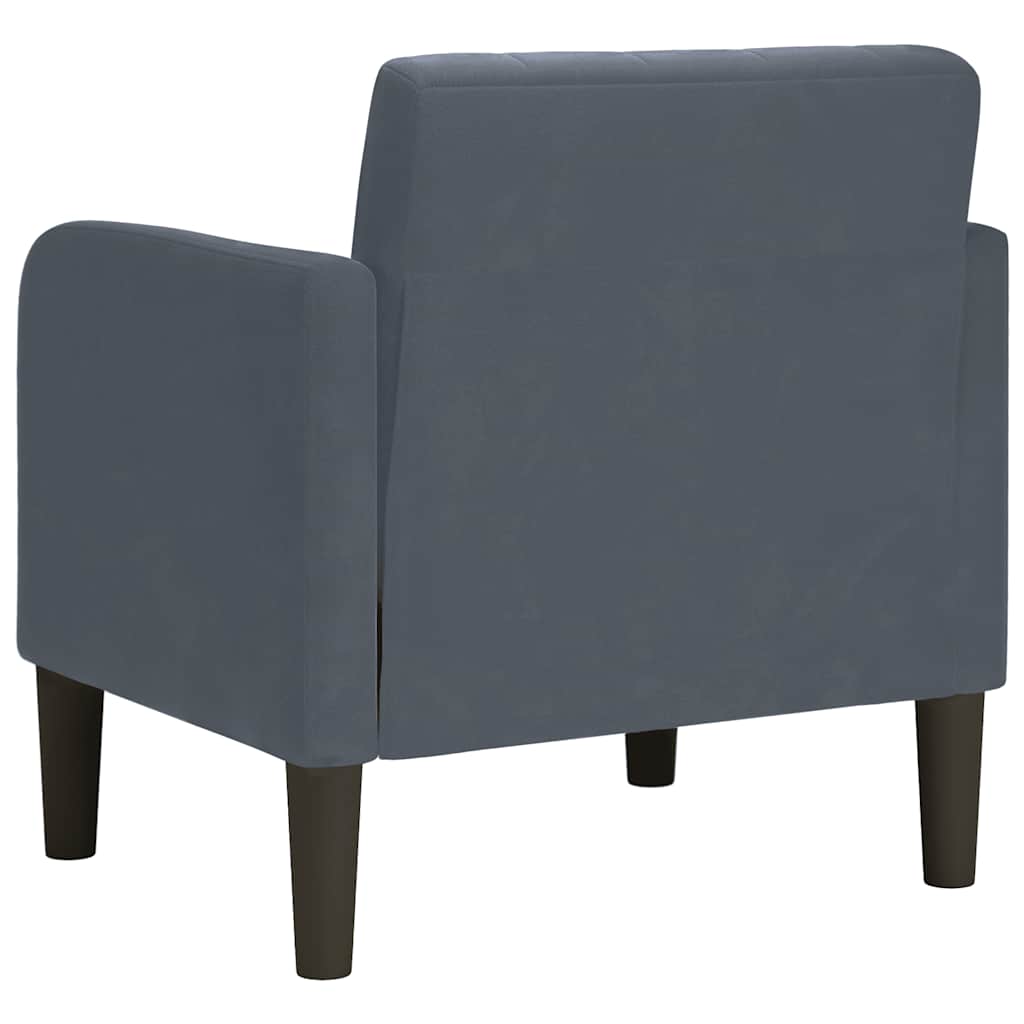 Poltrona com apoio de braços 54 cm veludo cinzento-escuro