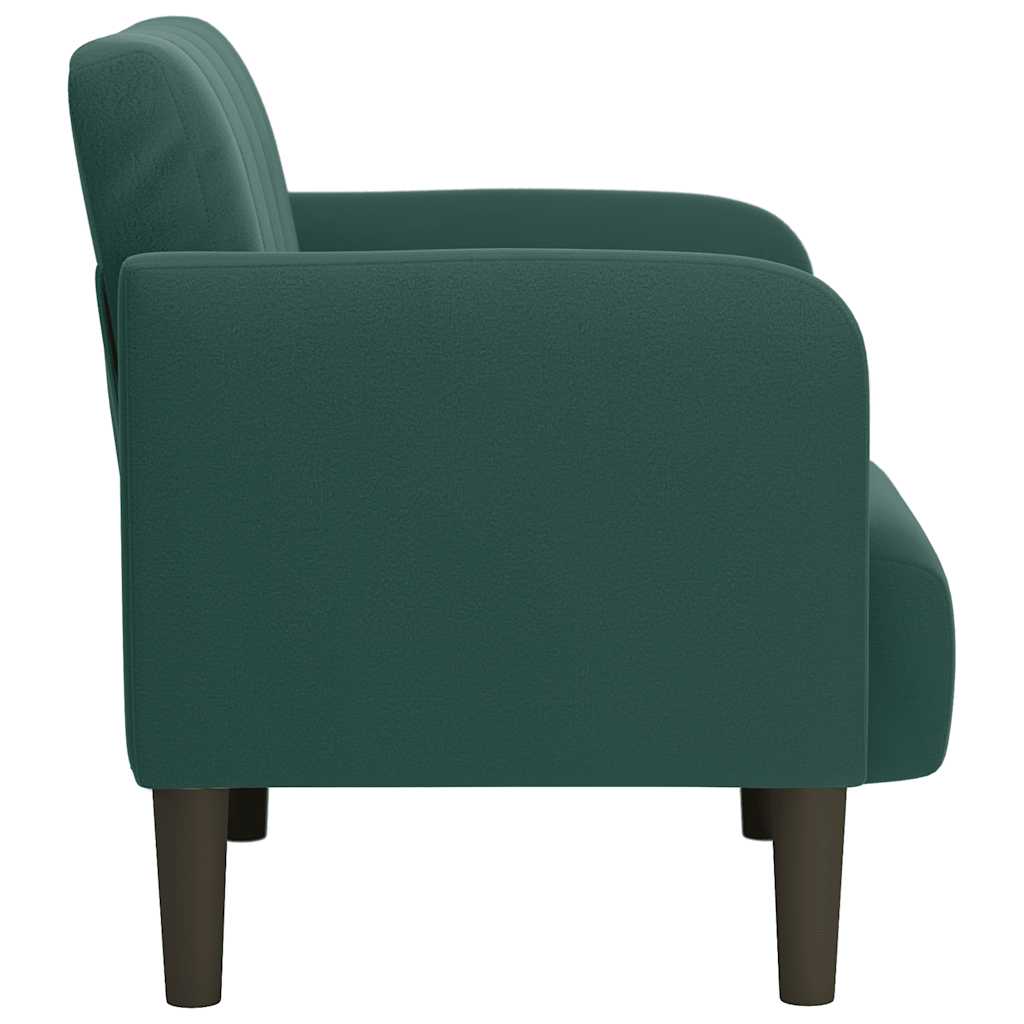 Poltrona com apoio de braços 54 cm veludo verde-escuro