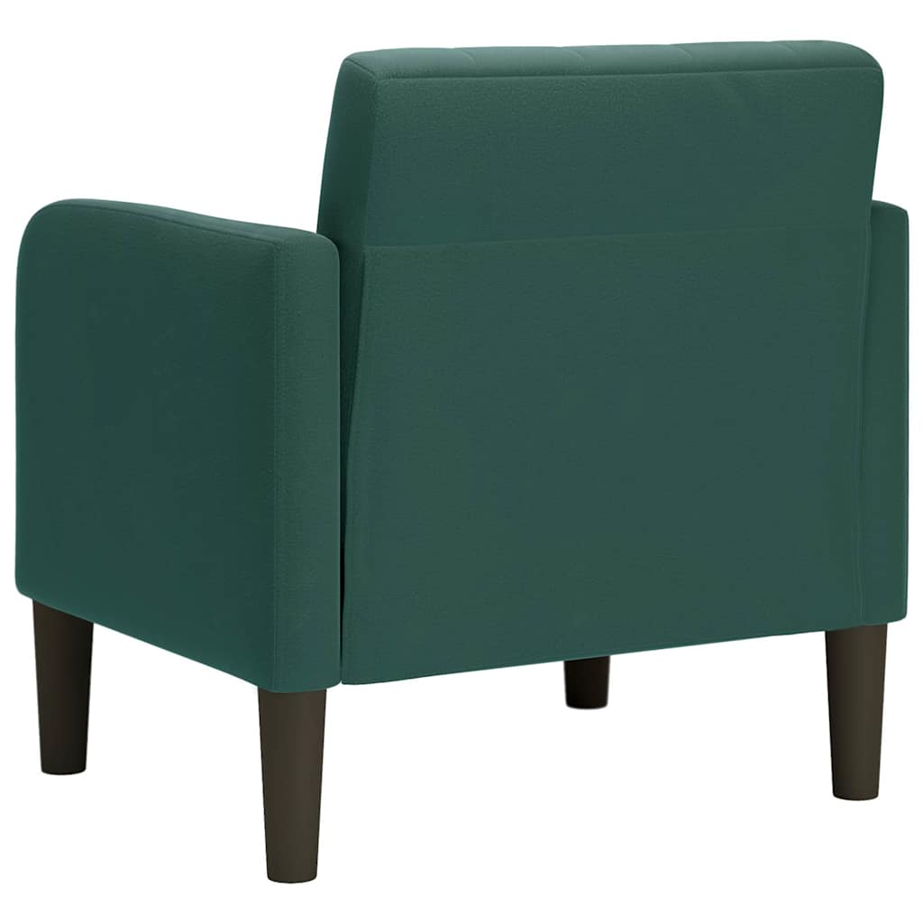 Poltrona com apoio de braços 54 cm veludo verde-escuro