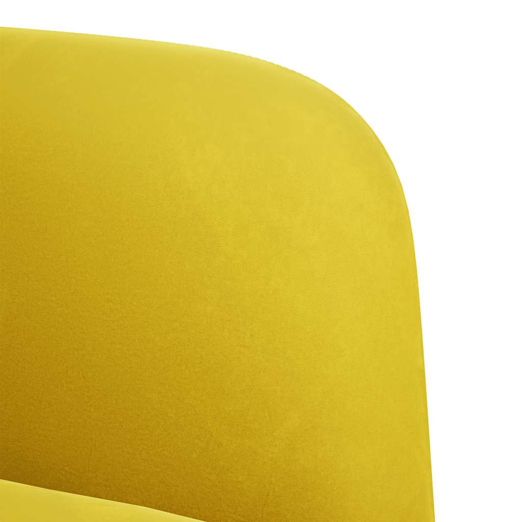 Poltrona com apoio de braços 54 cm veludo amarelo