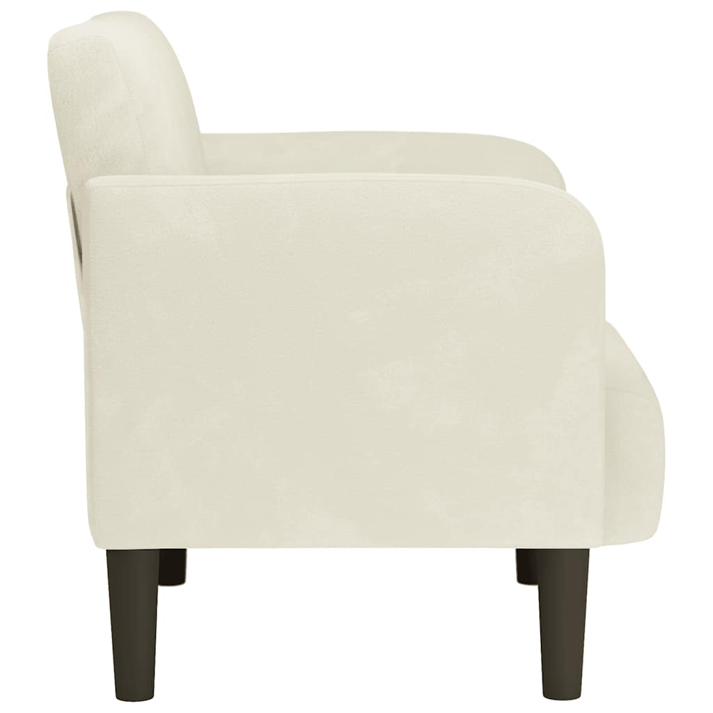 Poltrona com apoio de braços 54 cm veludo creme