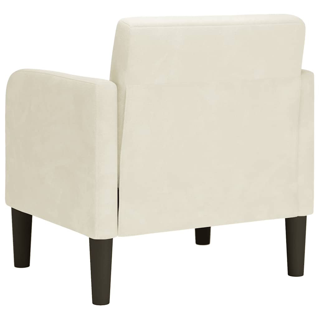 Poltrona com apoio de braços 54 cm veludo creme