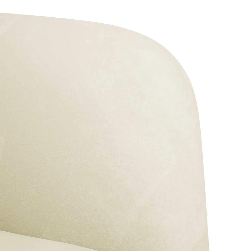 Poltrona com apoio de braços 54 cm veludo creme