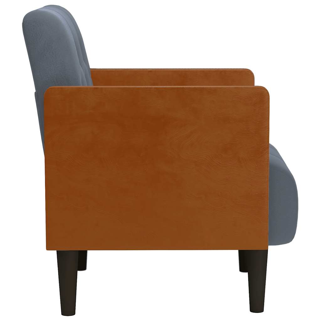 Poltrona com apoio de braços 55 cm veludo cinzento-escuro