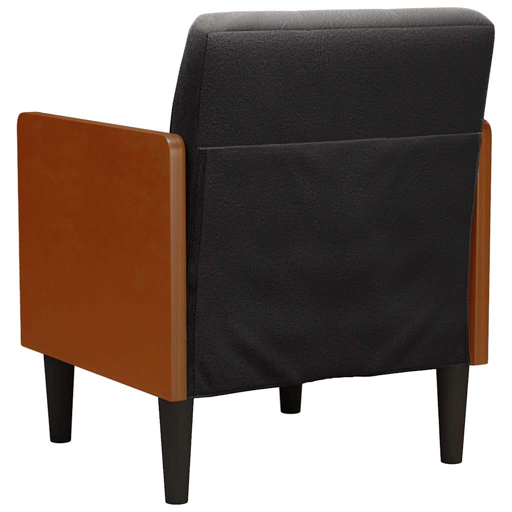 Poltrona com apoio de braços 55 cm veludo preto