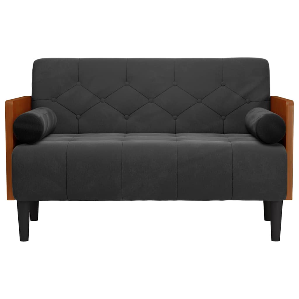 Sofá-luvas com rolos 110 cm veludo preto