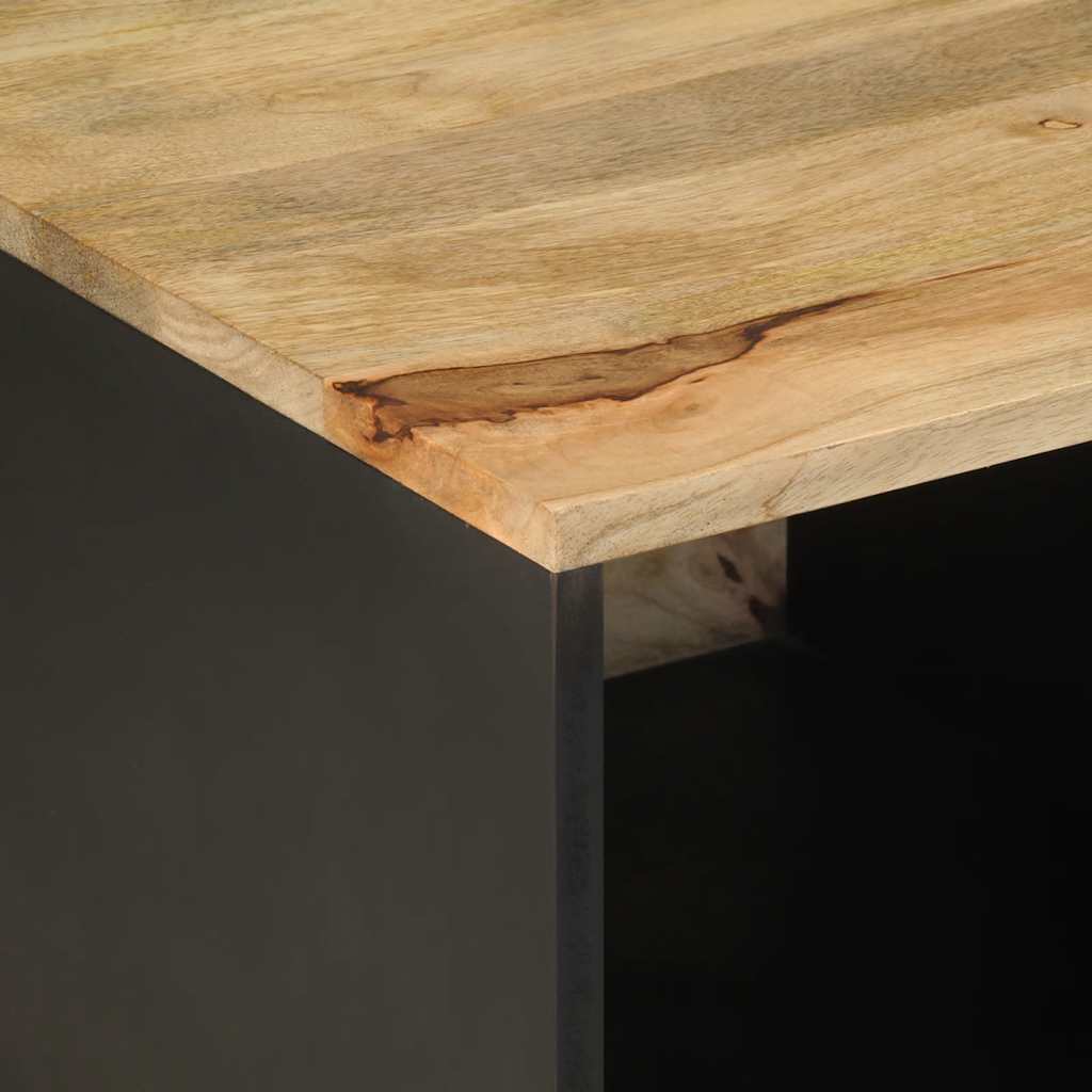 Mesa de centro 80x50x40cm madeira mangueira áspera maciça preto