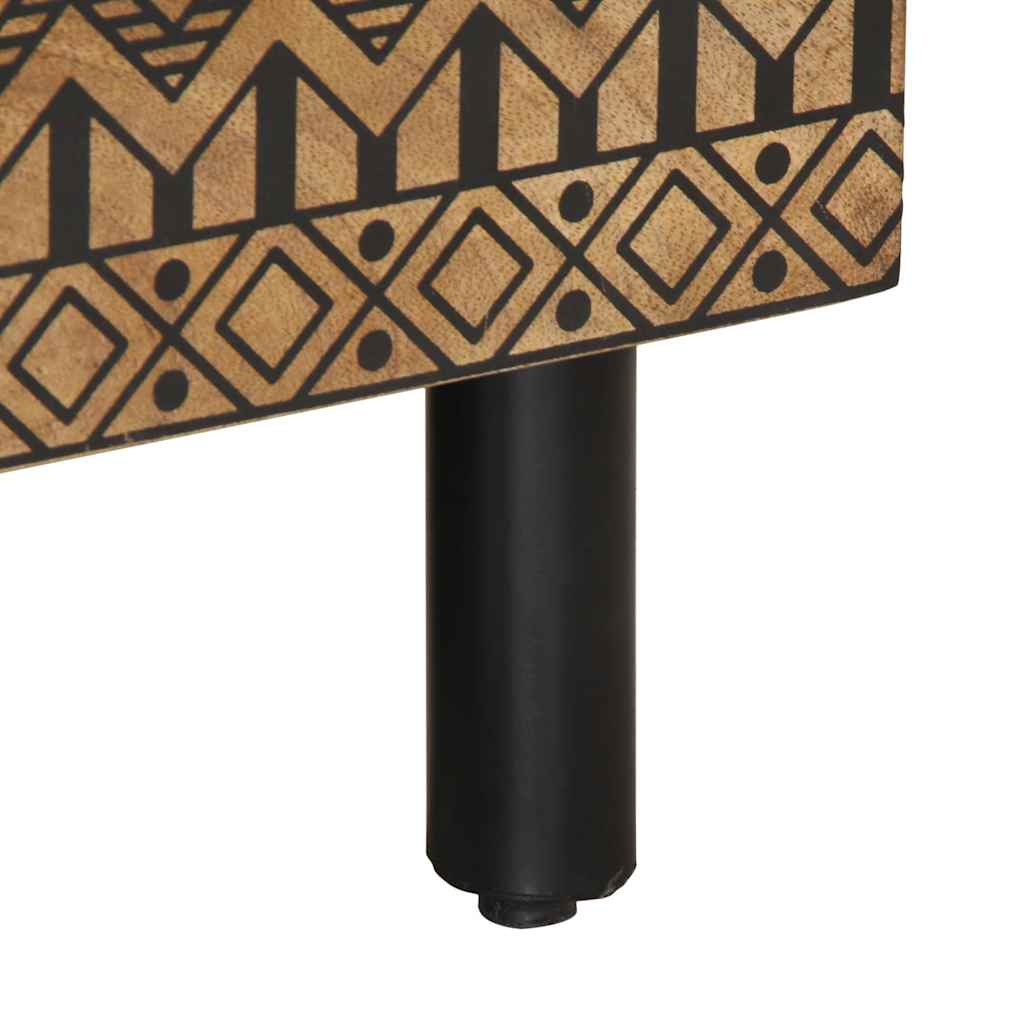 Mesa de centro 80x50x40cm madeira mangueira áspera maciça preto