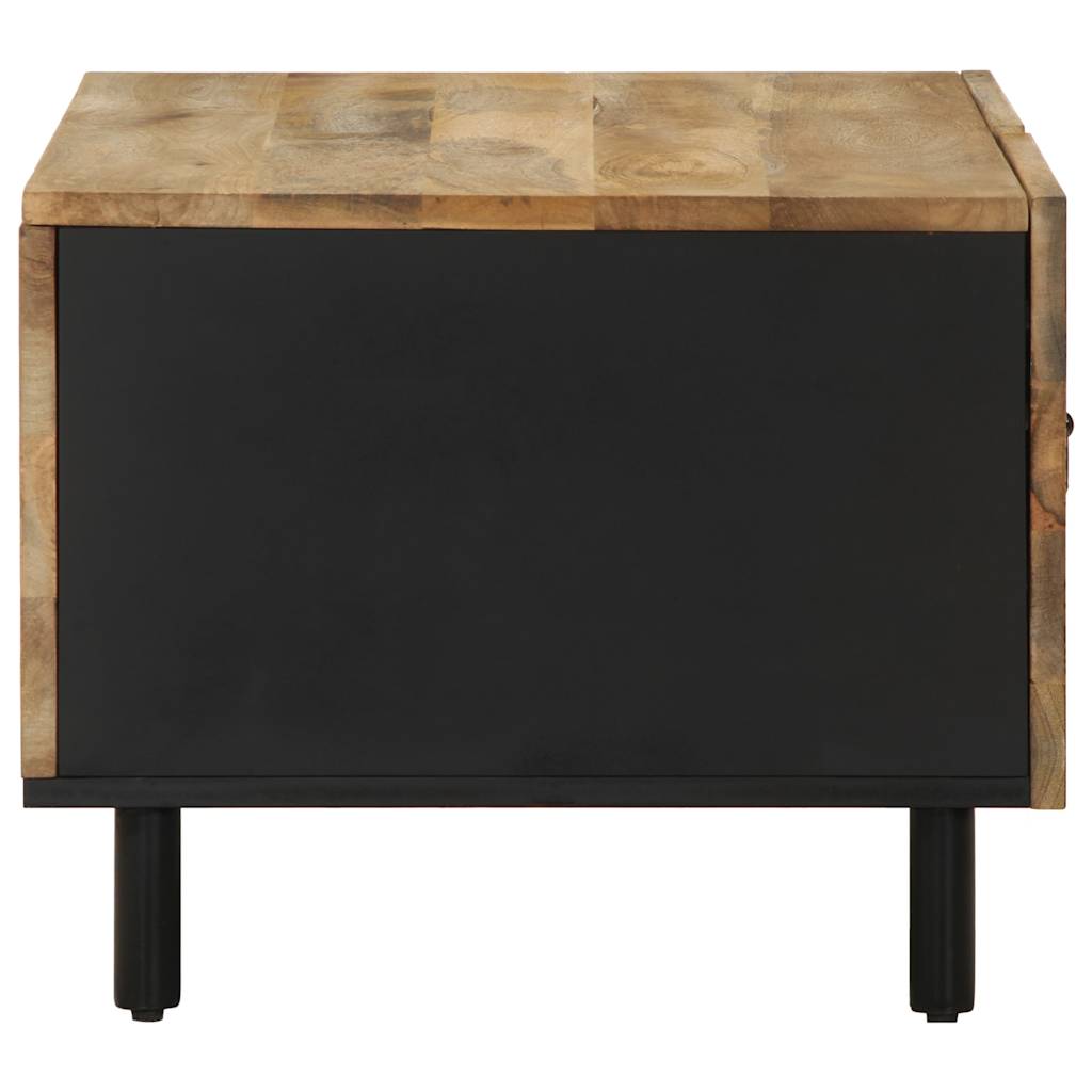 Mesa de centro 80x50x40cm madeira mangueira áspera maciça preto