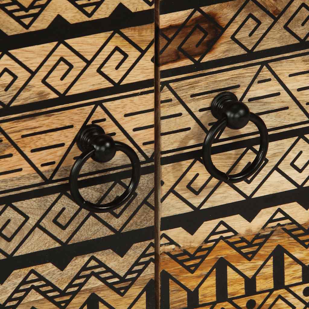 Mesa de centro 80x50x40cm madeira mangueira áspera maciça preto