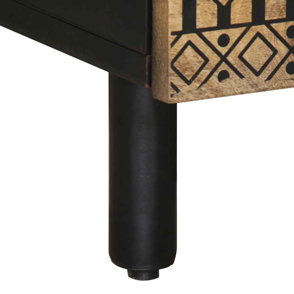 Mesa centro 100x54x40 cm madeira mangueira áspera maciça preto