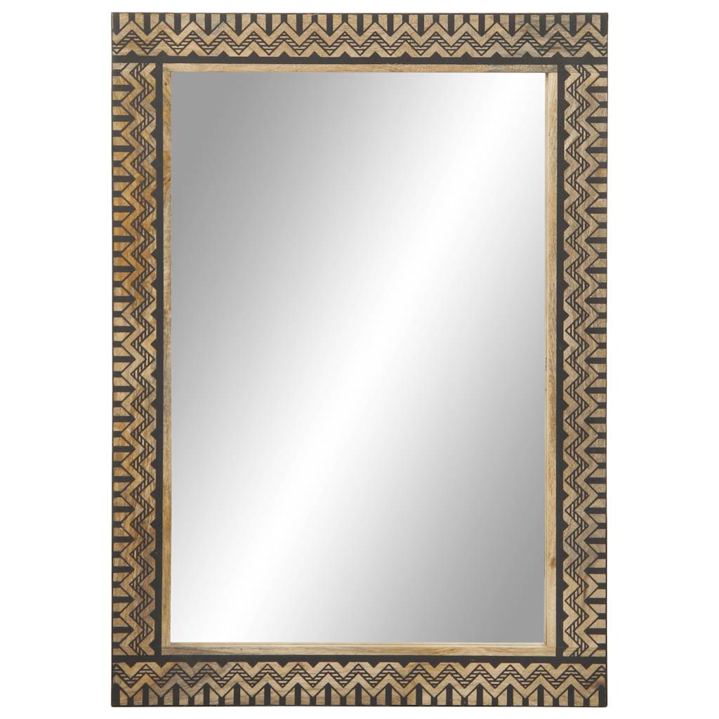 Espelho de casa de banho 50x70 cm mangueira maciça e vidro