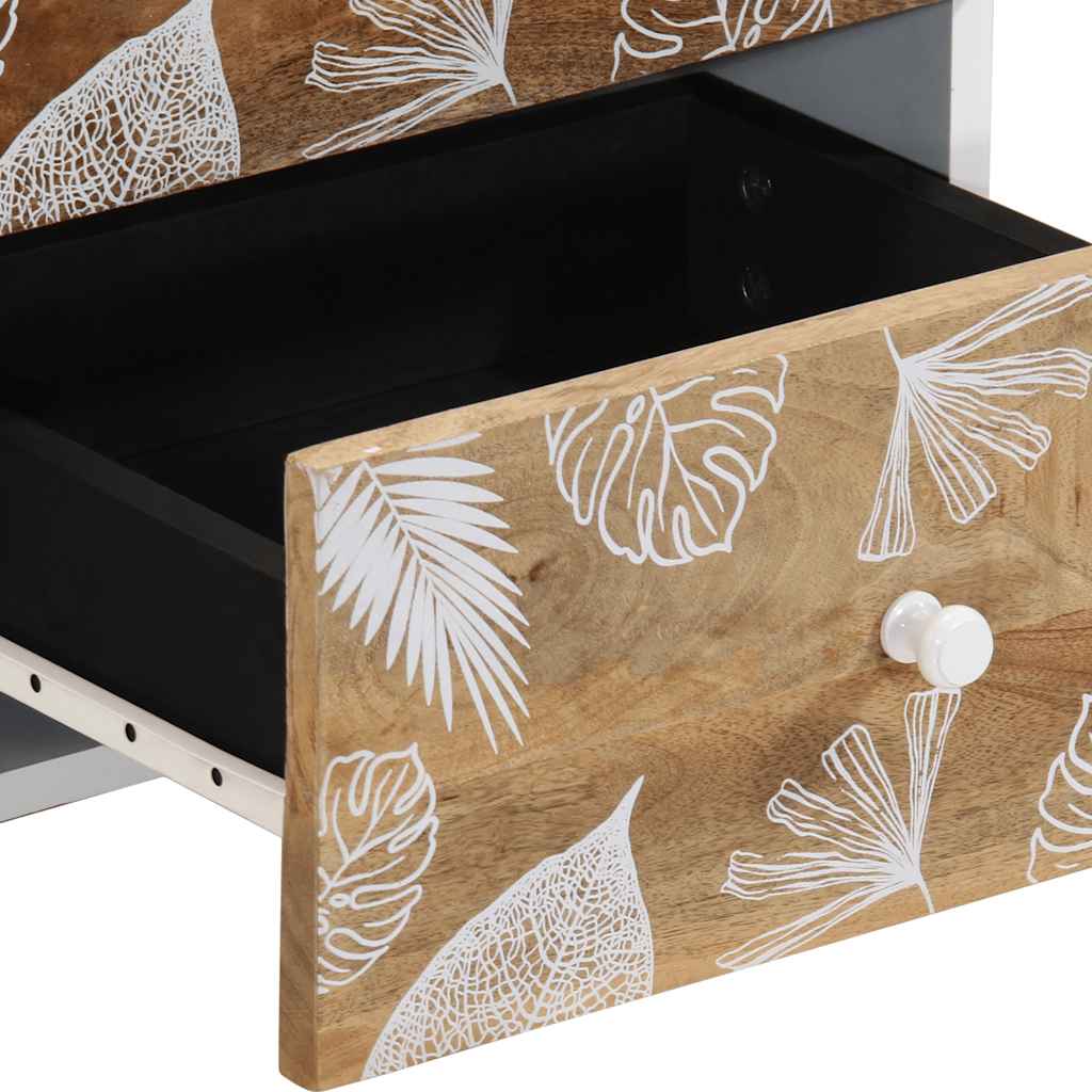 Mesa de cabeceira 40x33,5x46 cm madeira de mangueira maciça