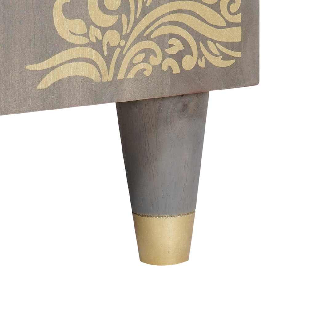 Buffet Cinza e Ouro 40 x 33 x 75 cm Madeira de manga maciça