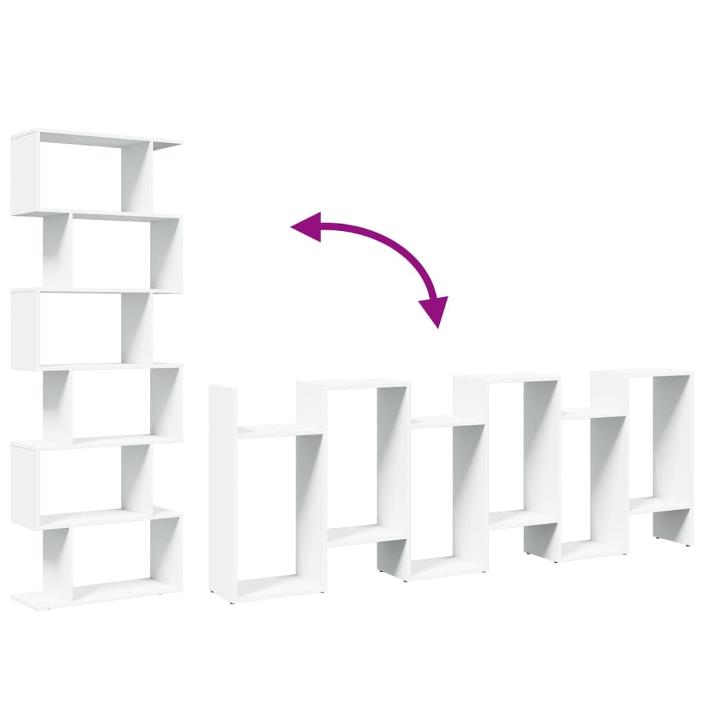 Estante divisória 6 níveis 70x24x193cm derivados madeira branco