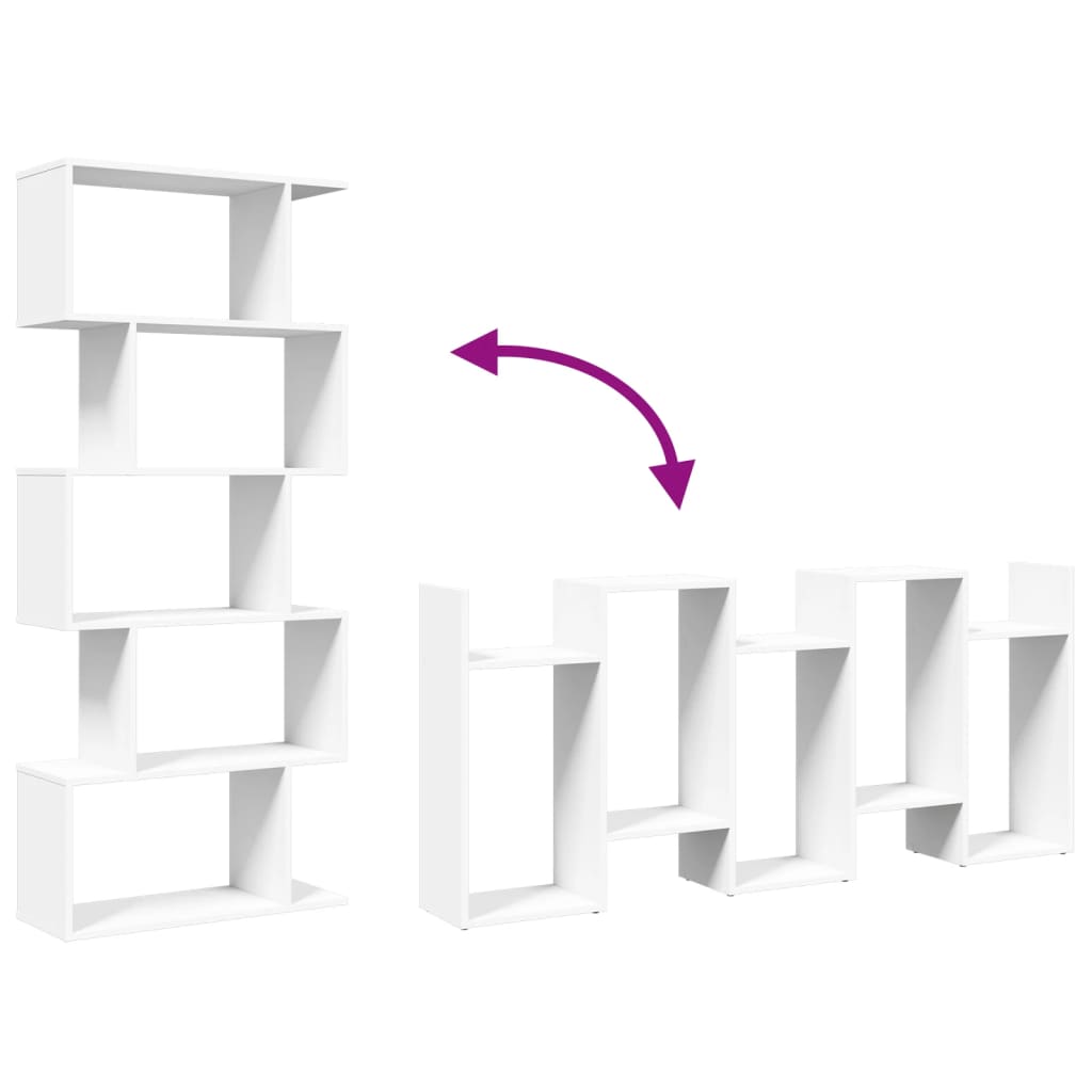 Estante divisória de ambientes com 3 níveis, branca, 70x24x97 cm, madeira projetada