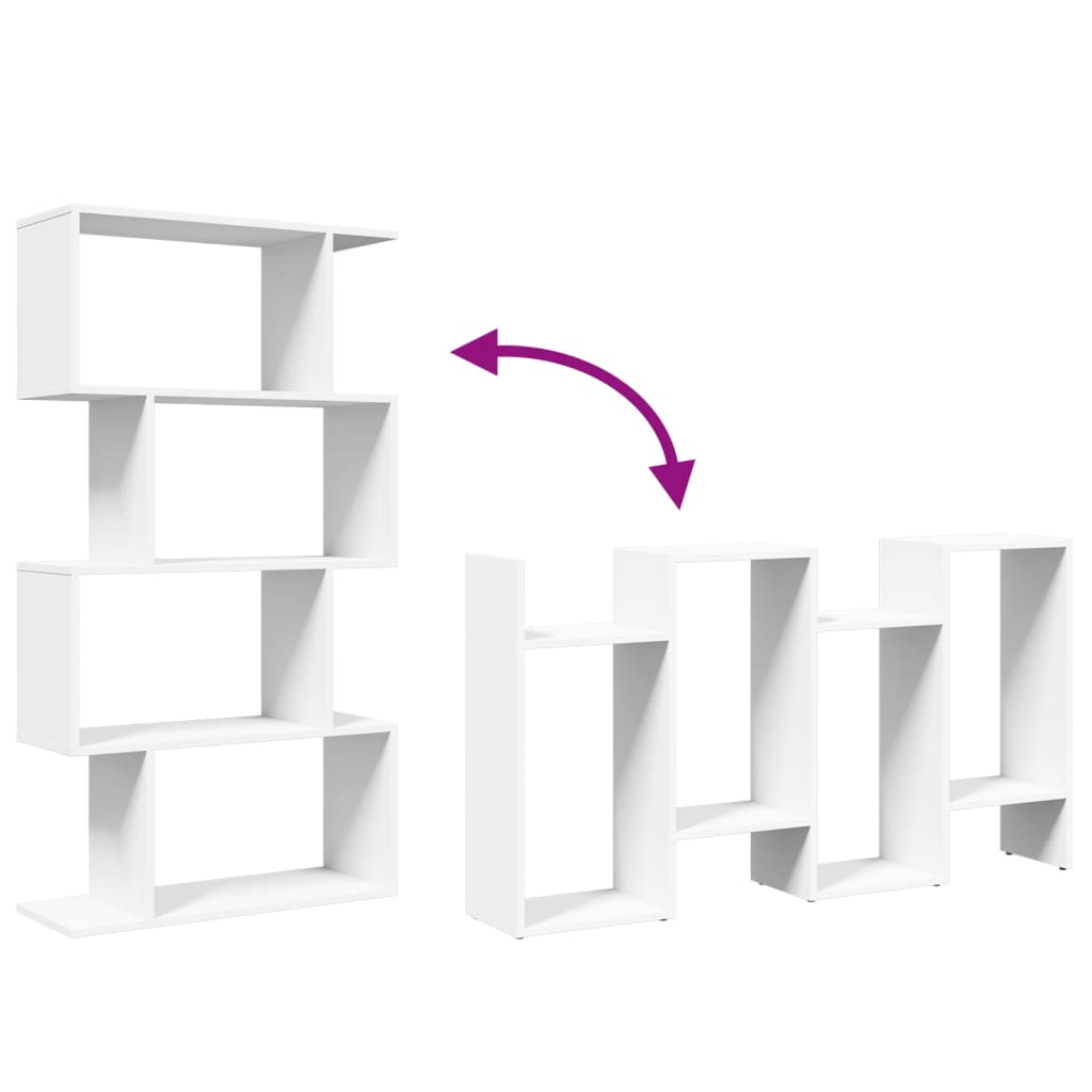Estante divisória de ambientes com 3 níveis, branca, 70x24x97 cm, madeira projetada